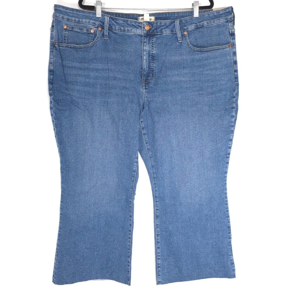 MADEWELL New Mid Rise Kick Out Jeans Cropped Flare Bootcut Blue 26W‎ NJ440